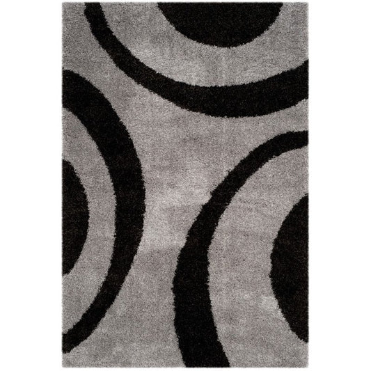 Black & Grey Abstract Pattern Microfiber Carpet – Luxurious Soft Touch, Anti-Skid Base