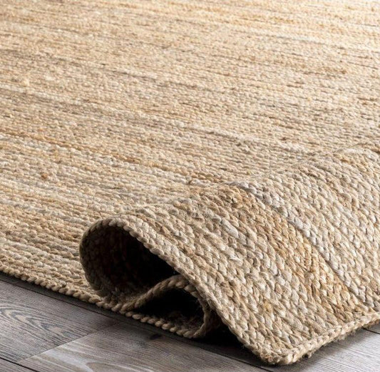 Handwoven Braided Jute Rectangle Carpet – Handmade and All Natural Rug – Multiple Sizes