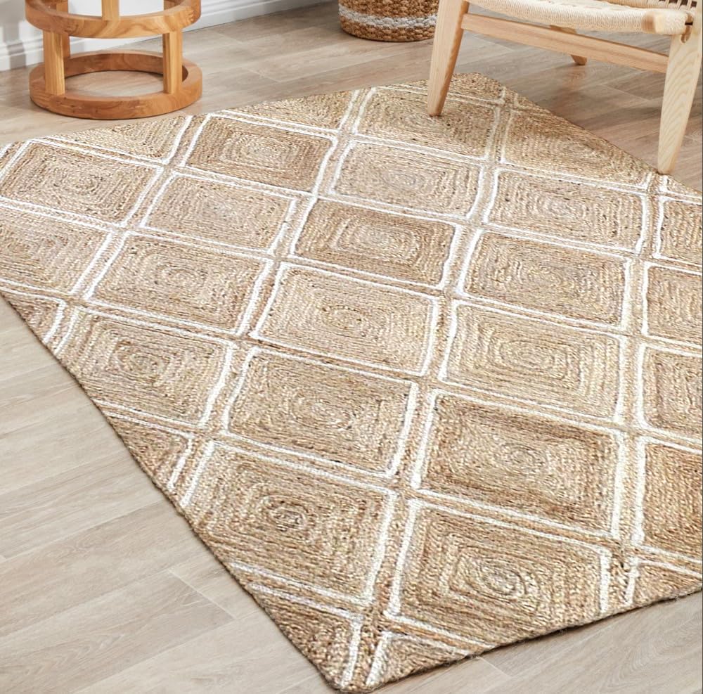 Rugsmore Rugs Collection-Natural jute Diamond Design Rug.