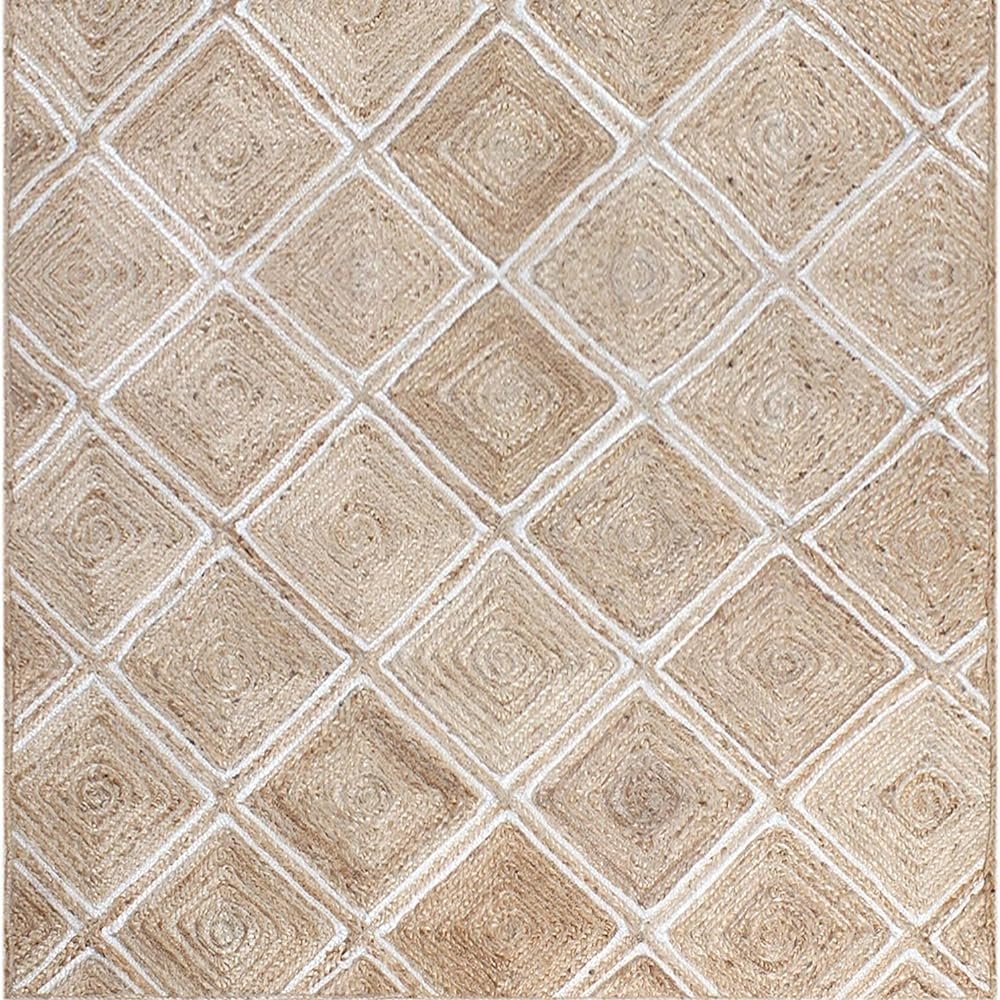 Rugsmore Rugs Collection-Natural jute Diamond Design Rug.
