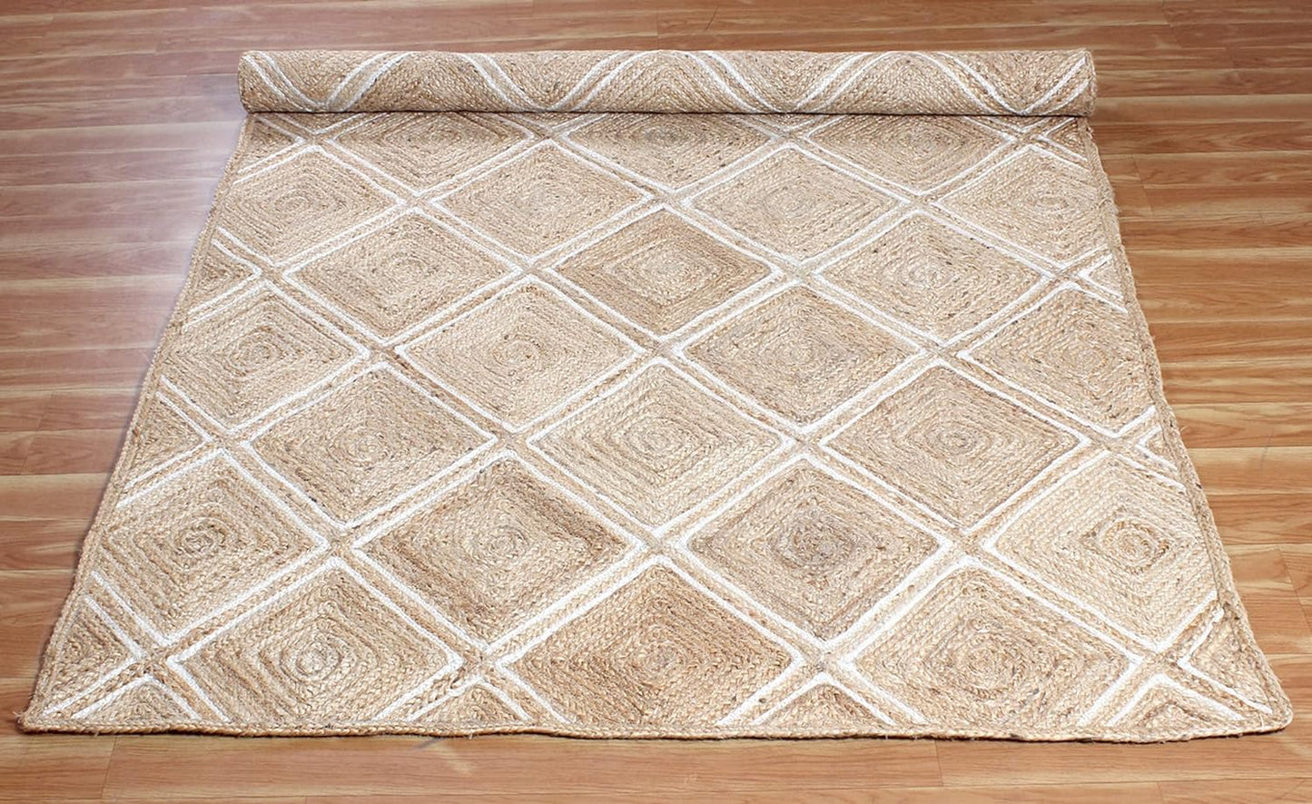 Rugsmore Rugs Collection-Natural jute Diamond Design Rug.