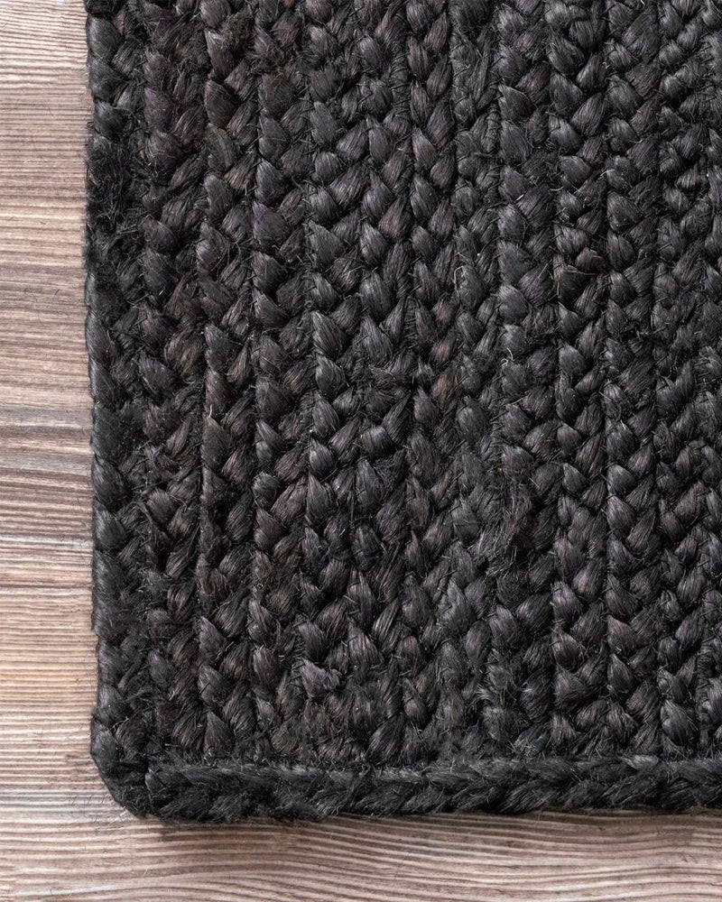 Braided Natural Black Jute Ecofriendly Carpet Rectangular-Boho Collection -premium Look-Multiple Sizes