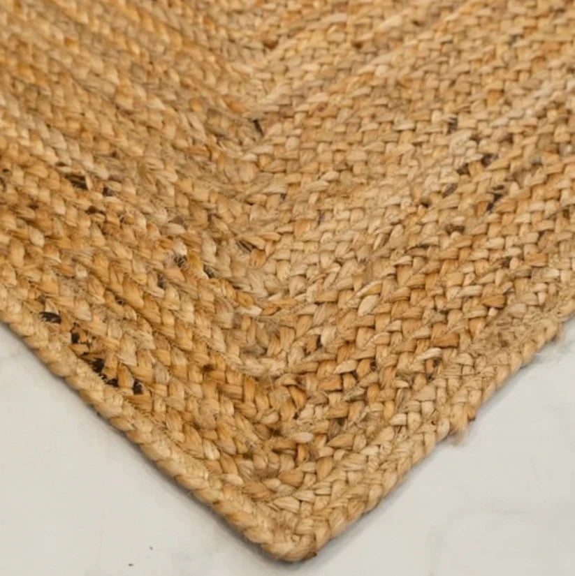 Braided Natural Jute Ecofriendly Carpet Rectangular-Boho Collection -premium Look-Multiple Sizes