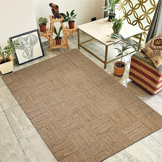 Rugsmore Rugs Collection-Natural jute Cross Area Rug.