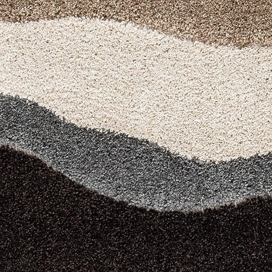 Vibrant Multicolor Round Microfiber Shaggy Rug – Soft Comfort with Anti-Slip Rubber Backing