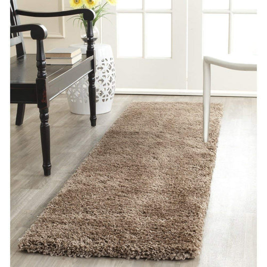 Brown Beige Plain Beautiful Premium Micro Runner - Soft Feel, Anti-Skid Rubber Backing