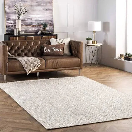 Natural Jute Braided Off White Rugs