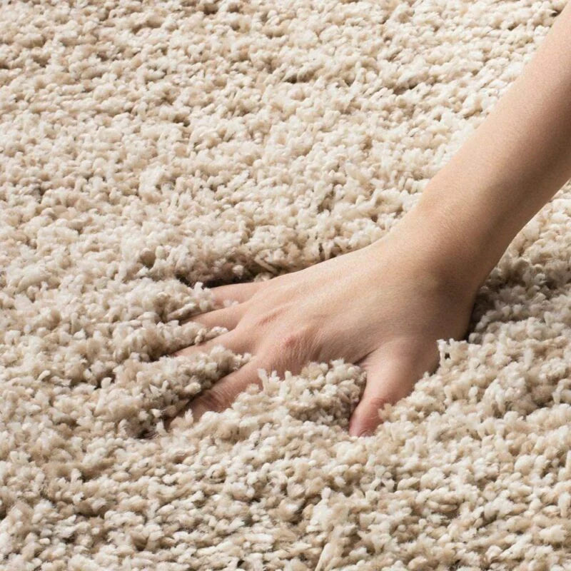 Premium Beige & Ivory Mix Microfiber Carpet – 2-Inch Pile, Luxurious Soft Touch, Anti-Skid Base
