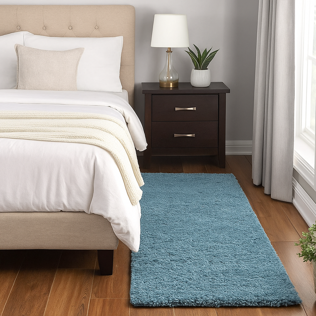 Aqua Blue Beautiful Premium Micro Runner - Soft Feel, Anti-Skid Rubber Backing