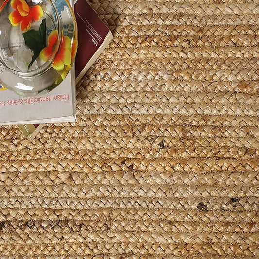 Handwoven Braided Jute Rectangle Carpet – Handmade Rug – Multiple Sizes