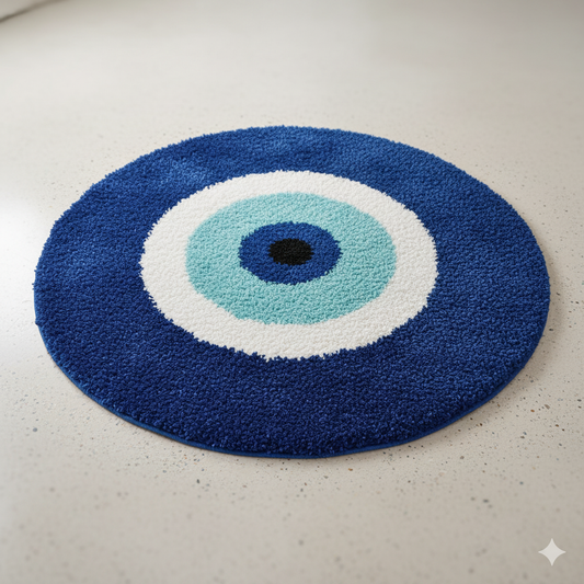 Blue Eyes Soft Micro Premium Round Shaggy Rug – Extra Soft with Anti-Skid Rubber Backing