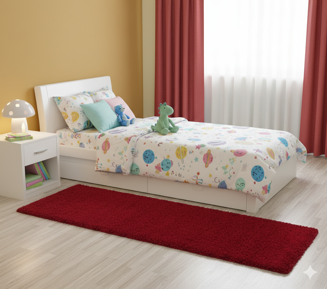 Beautiful Red Premium Micro Runner - Soft Feel, Anti-Skid Rubber Backing
