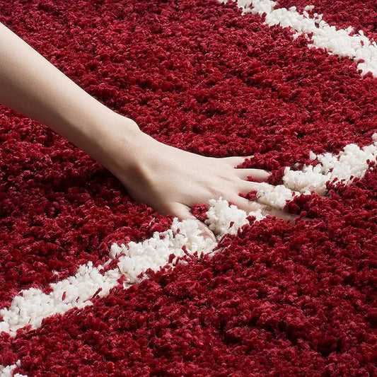 Red & Ivory Beautiful Premium Micro Runner - Soft Feel, Anti-Skid Rubber Backing