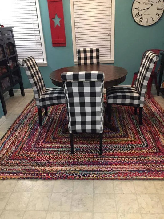 Modern Braided Rug in Multicolour Cotton Chindi Handmade & Hand washable Rug