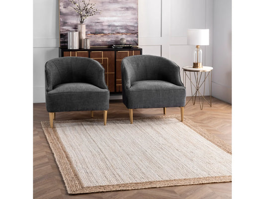 Rugsmore Rugs Collection-Natural Jute Racta Boarder Area Rug. ( Shaggy Living Room carpet , Bedside Runners )