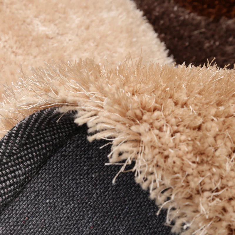 Brown & Beige 3D Stone Design Shaggy Carpet – Soft Feel with Anti-Skid Rubber Backing