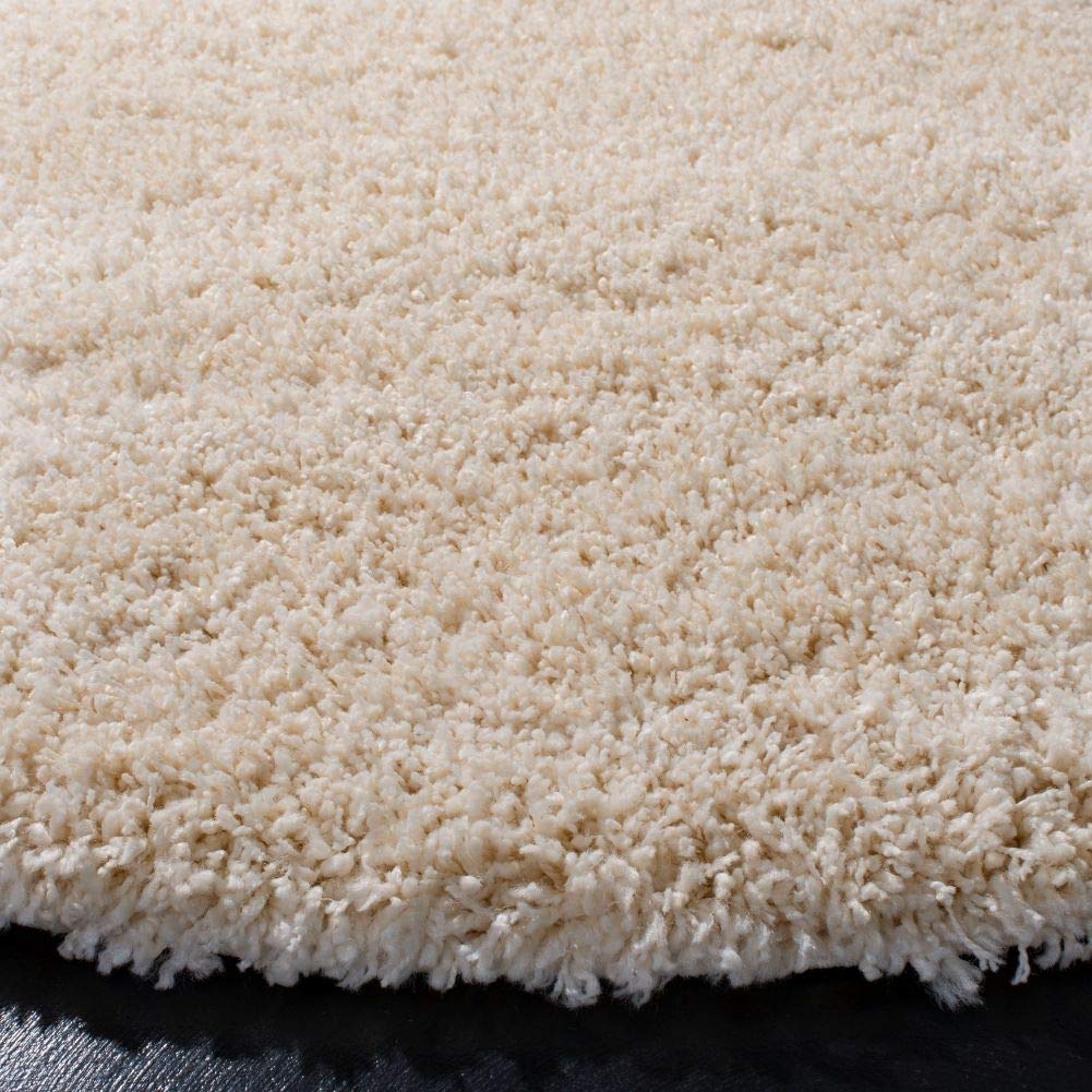 Micro Plain Cream Color Soft Round Carpet