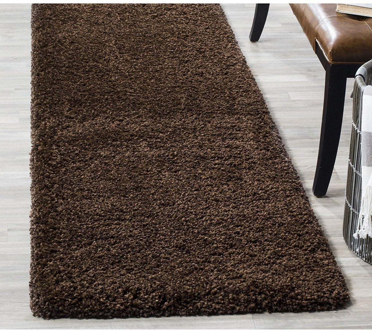 Beautiful Brown Premium Microfiber Runner - Soft Feel, Anti-Skid Rubber Backing