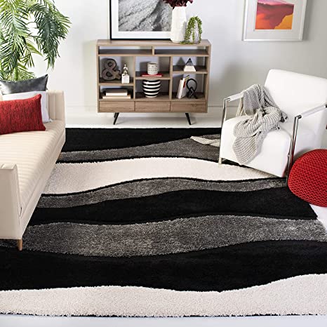 Luxury Multi Colour Waves Microfiber Carpet – Plush Feel with Anti-Skid Rubber Backing
