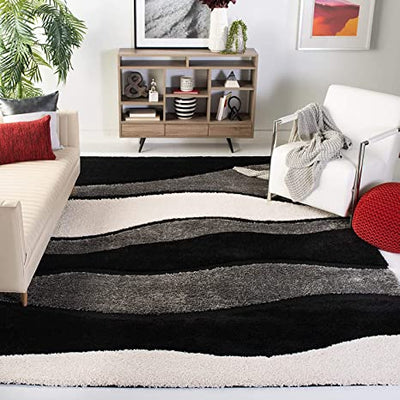 Luxury Multi Colour Waves Microfiber Carpet – Plush Feel with Anti-Skid Rubber Backing