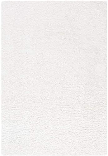 White Shaggy Rug – Extra Soft Microfiber Hand-Tufted Carpet for Living Room – Soft Feel with Anti-Skid Rubber Backing