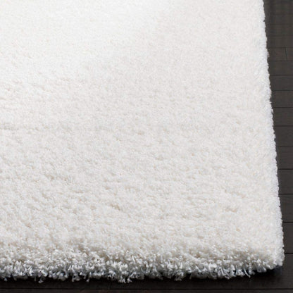 White Shaggy Rug – Extra Soft Microfiber Hand-Tufted Carpet for Living Room – Soft Feel with Anti-Skid Rubber Backing