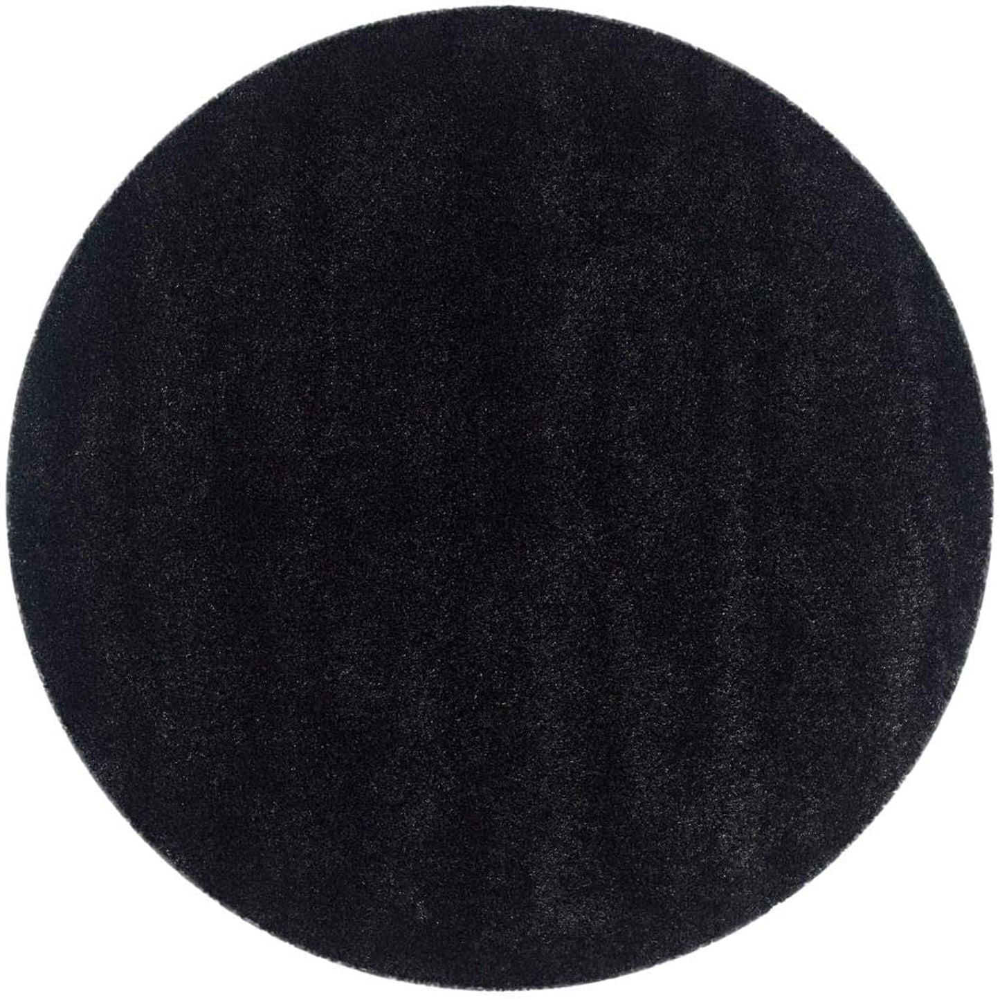 Micro Plain Black Soft Round Carpet – Premium Luxury Carpet – Soft Feel with Anti-Skid Rubber Backing