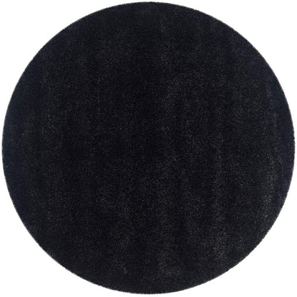Micro Plain Black Soft Round Carpet – Premium Luxury Carpet – Soft Feel with Anti-Skid Rubber Backing