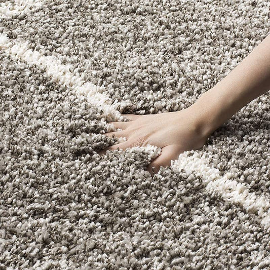 Diamond Cross Super Soft Microfiber Silk Touch Rugs Grey With Ivory Living Area Rug - Soft Feel with Anti-Skid Rubber Backing
