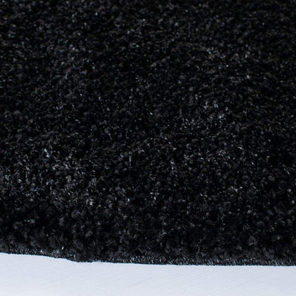 Micro Plain Black Soft Round Carpet – Premium Luxury Carpet – Soft Feel with Anti-Skid Rubber Backing