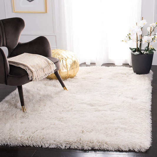Micro Plain Cream Colour 2-Inch Pile Soft Carpet – Soft Feel with Anti-Skid Rubber Backing