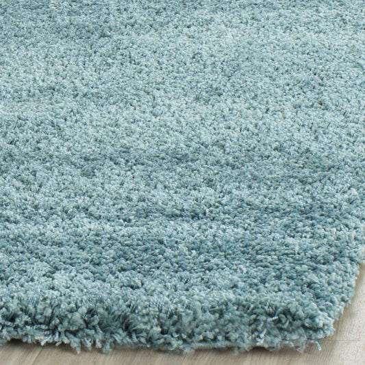 Modern Stylish Sky Blue Shag Rug – Luxury Hand-Tufted High Density – Soft Feel & Anti-Skid Rubber Backing