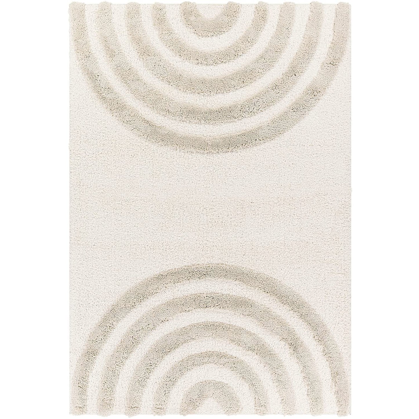 Beige and Ivory Extra Soft Luxury Fluffy Area Rug – Ideal for Living Room, Bedroom, Childroom & Hall – Soft Touch & Anti-Skid Backing