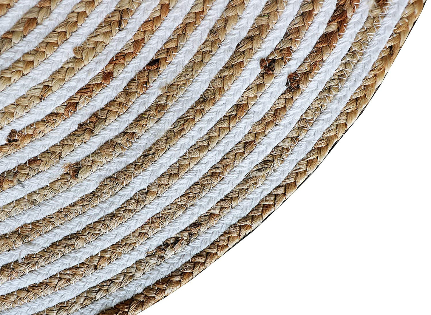 Natural Jute and Cotton Ecofriendly Round Carpet.