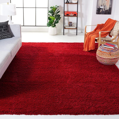 Luxury Red Plain Micro Fluffy Carpet – Extra Soft with Anti-Skid Rubber Backing