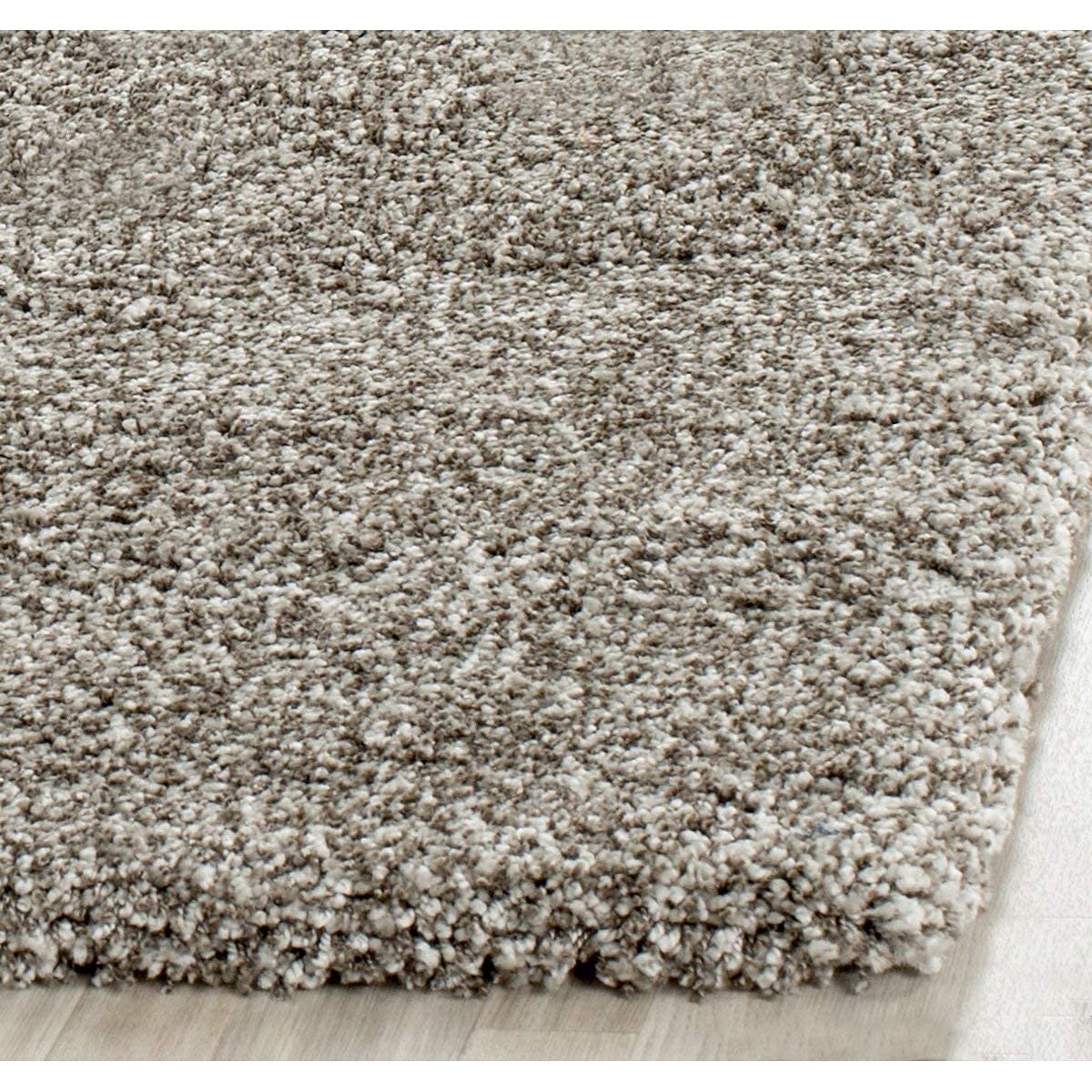 Ivory & Grey Micro Shaggy Rug – Luxurious Hand-Tufted Microfiber Carpet – Soft Feel with Anti-Skid Rubber Backing