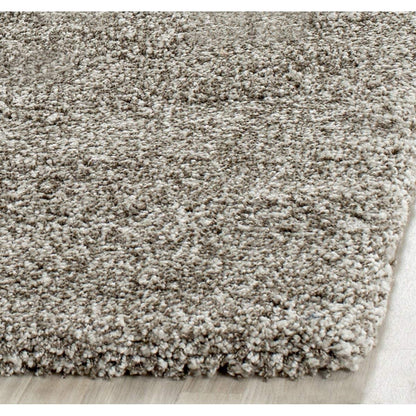 Ivory & Grey Micro Shaggy Rug – Luxurious Hand-Tufted Microfiber Carpet – Soft Feel with Anti-Skid Rubber Backing