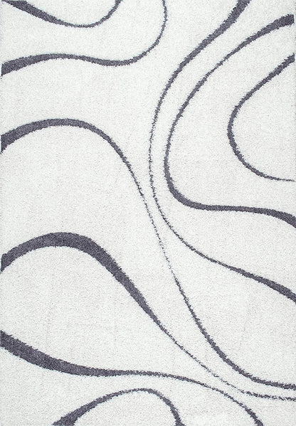 Elegant Ivory with Grey Double Shade Micro Weave Rug – Soft Touch with Anti-Slip Rubber Backing