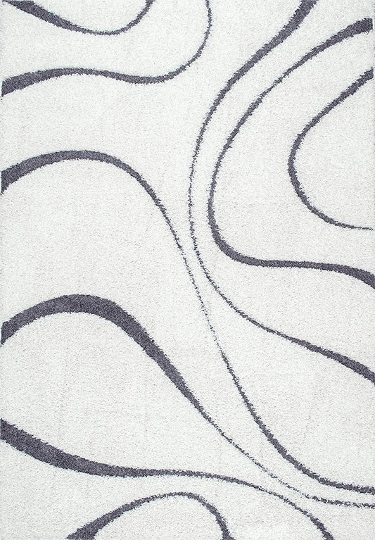 Elegant Ivory with Grey Double Shade Micro Weave Rug – Soft Touch with Anti-Slip Rubber Backing