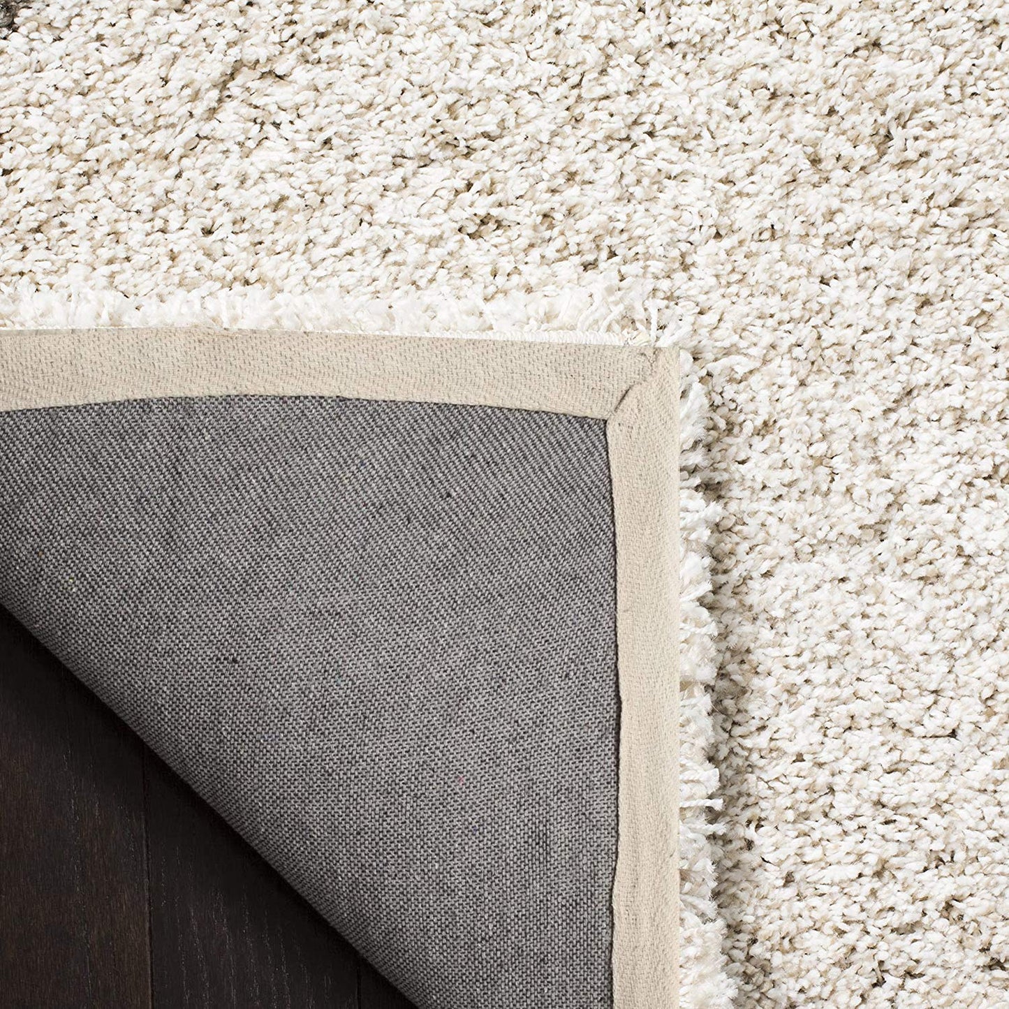 Ivory & Grey Diamond Pattern Soft Shaggy Microfiber Rug – Soft Feel & Anti-Skid Rubber Backing