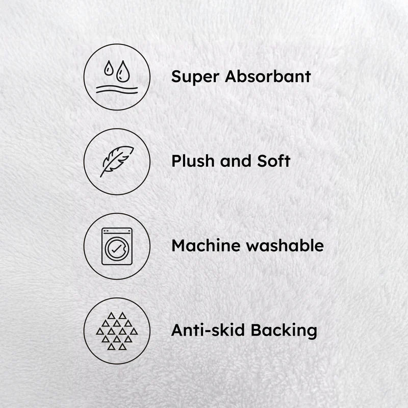 White Beautiful Premium Micro Runner - Soft Feel, Anti-Skid Rubber Backing