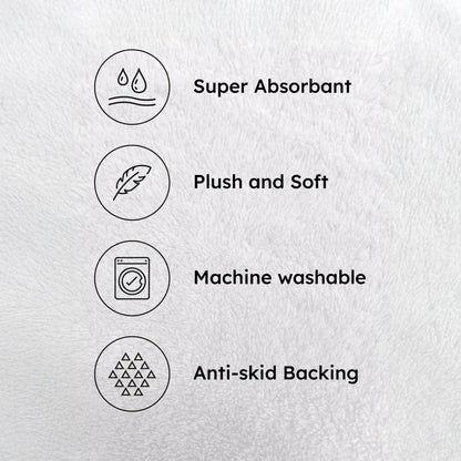 White Beautiful Premium Micro Runner - Soft Feel, Anti-Skid Rubber Backing