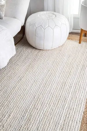 Natural Jute Braided Off White Rugs