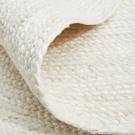 Natural Jute Braided Off White Rugs