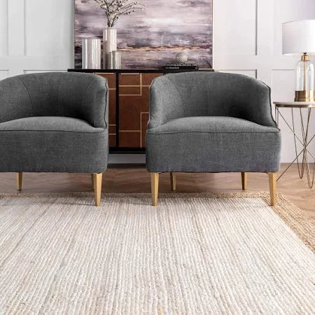 Natural Jute Braided Off White Rugs