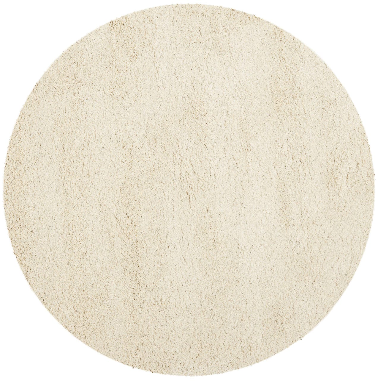 Micro Plain Cream Color Soft Round Carpet
