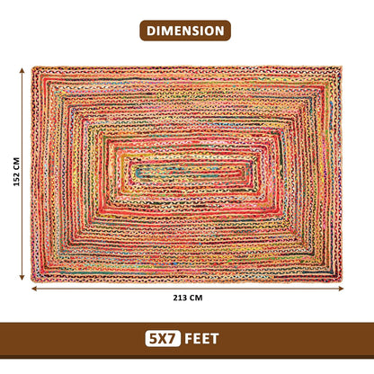 Modern Braided Rug in Multicolour Cotton Chindi Handmade & Hand washable Rug