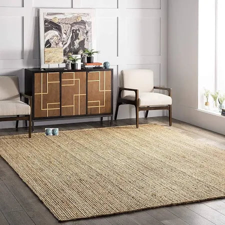 Handwoven Braided Jute Rectangle Carpet – Handmade Rug – Multiple Sizes