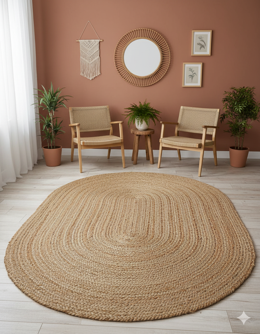 Jute Oval Carpets – Braided Area Rugs  – Rugsmore Collection