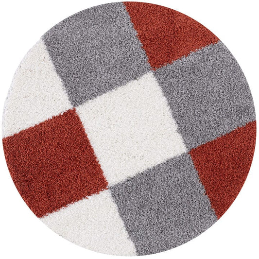 Multicolor Soft Microfiber Fluffy Premium Round Shaggy Rug - Soft Feel with Anti-Skid Rubber Backing